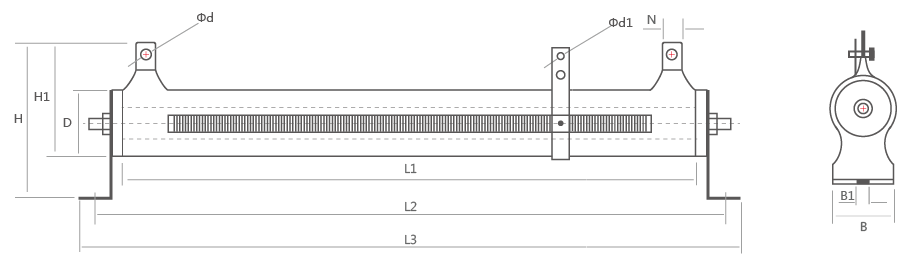 RXG20-T被釉线绕可调电阻器产品尺寸图
